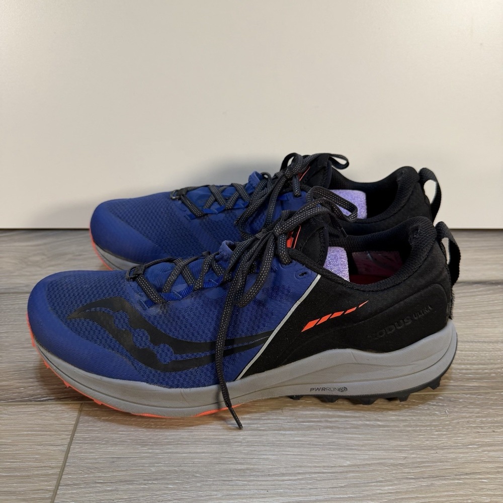 Saucony Xodus Ultra Mens 11.5 Blue Black Trail Running Shoes Sneakers S20734-16